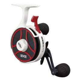 13 Fishing FreeFall Ghost Maverick – Inline Ice Fishing Reel – Red, White & Blue Color – Left Hand Retrieve