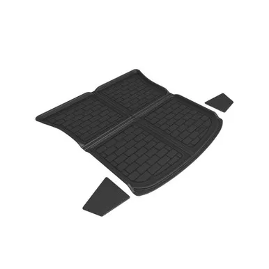 3D MAXPIDER Kagu Rear Upper Cross Fold Black Cargo Liner For Tesla Model Y 5-Seat 2020-2023 (3PCS)