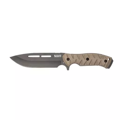 5.11 Tactical 51173 CFK7 Peacemaker Fixed Knife 7" SCM 435 Drop Point Plain Edge Blade, Kangaroo