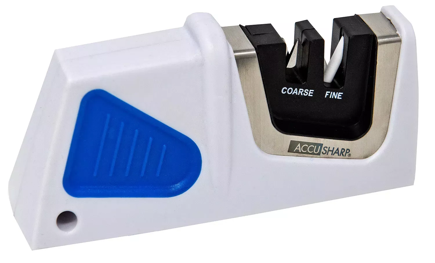 AccuSharp Pull-Through SharpenerFine Diamond Tungsten Carbine Sharpener Plastic Handle Blue/White