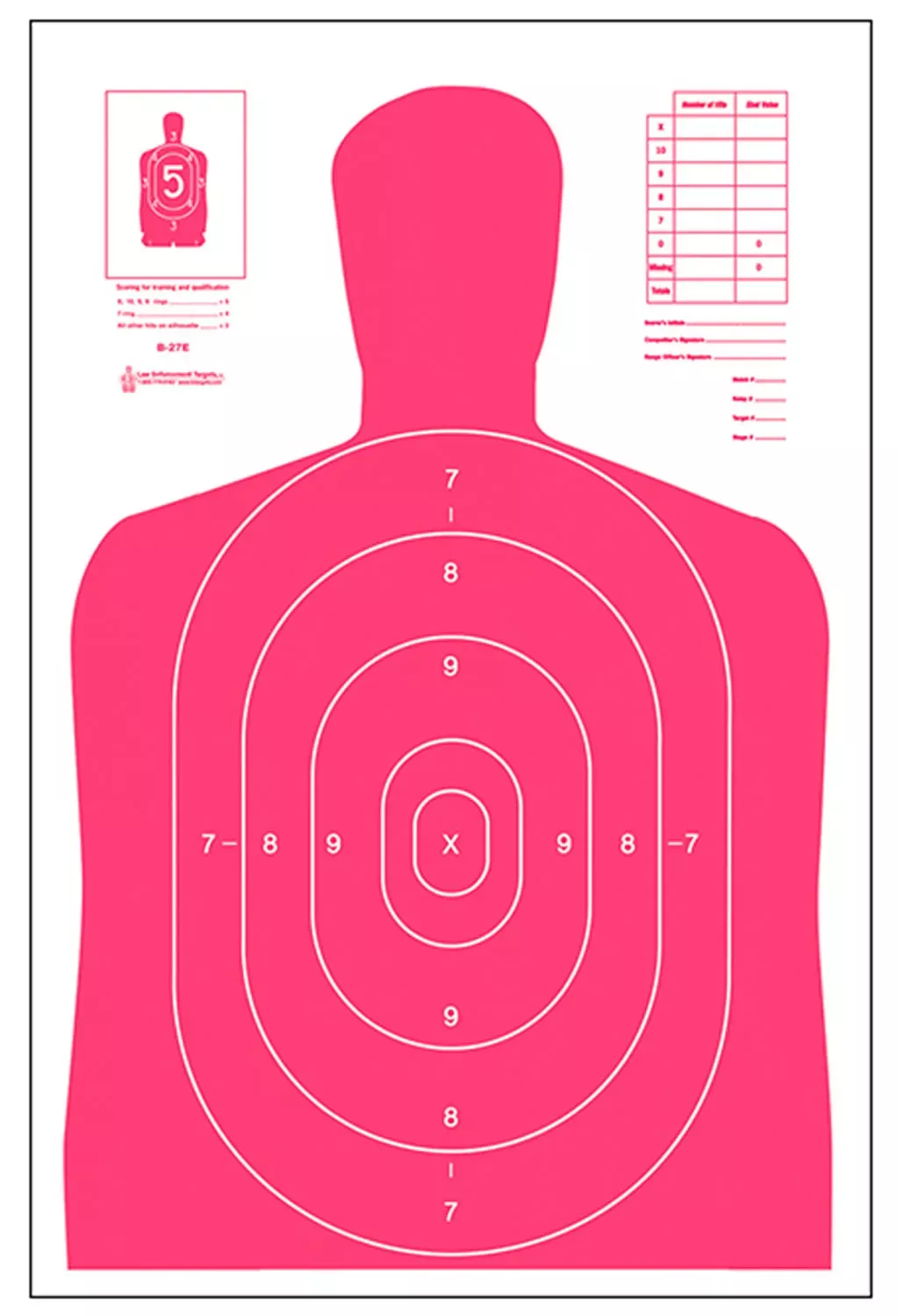 Action Target High VisibilitySilhouette Paper 23" x 35" Red/White 100 Per Box