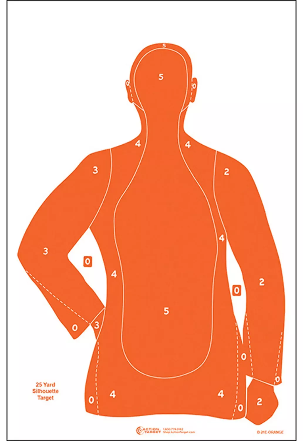 Action Target QualificationSilhouette Paper 23" x 35" Orange 100 Per Box