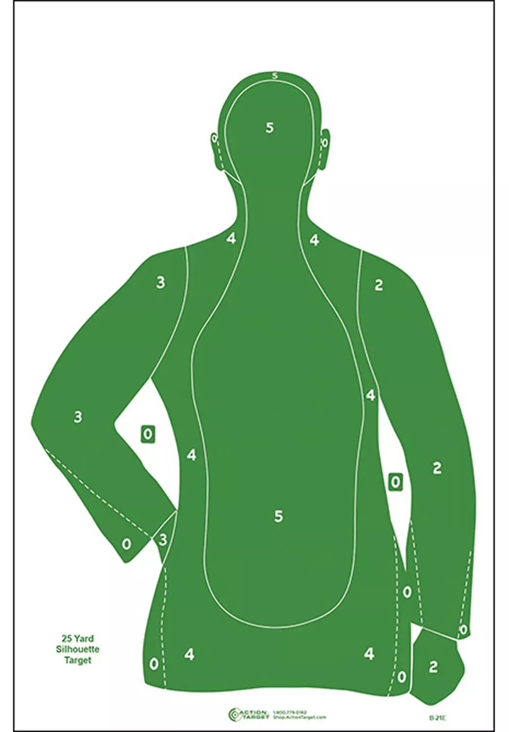 Action Target QualificationSilhouette Paper Hanging 23" x 35" Green 100 Per Box