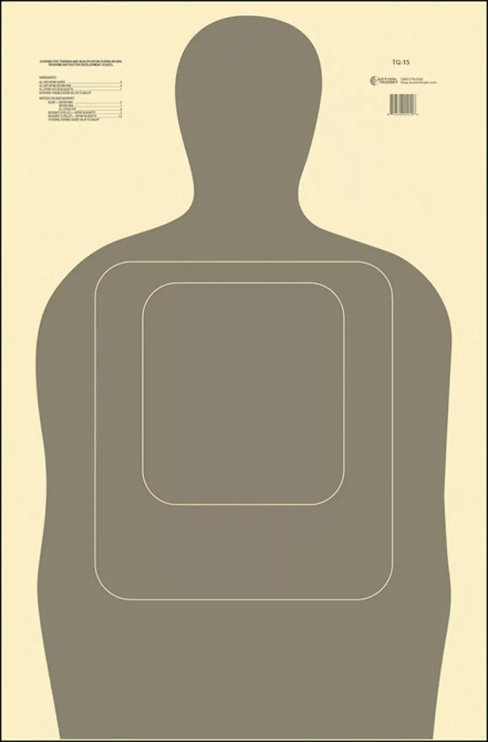 Action Target StandardSilhouette Paper Hanging 24" x 45" Gray/White 100 Per Box