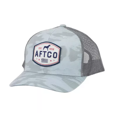 AFTCO Best Friend Trucker Hat Light Gray Blur Camo