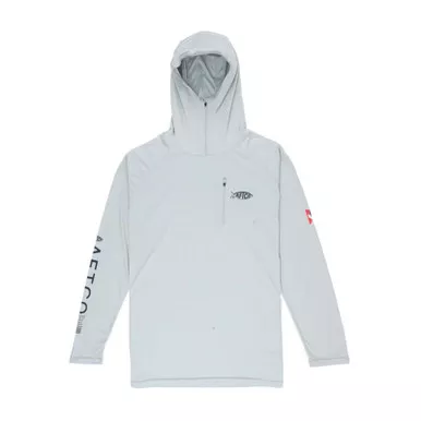Aftco Jason Christie Hooded LS Performance Shirt Gray 3X