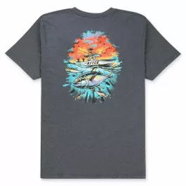 AFTCO Men’s Leader SS Shirt – Charcoal Heather – M