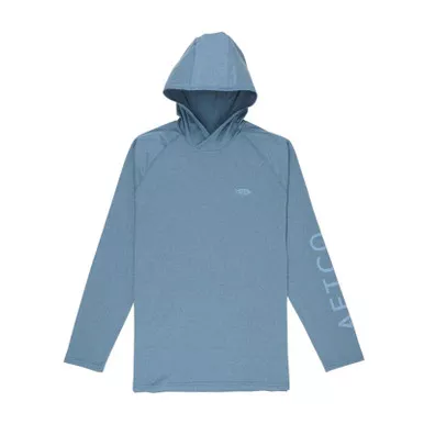 Aftco Samurai Sun Protection Hoodie Shirt Space Blue Heather M