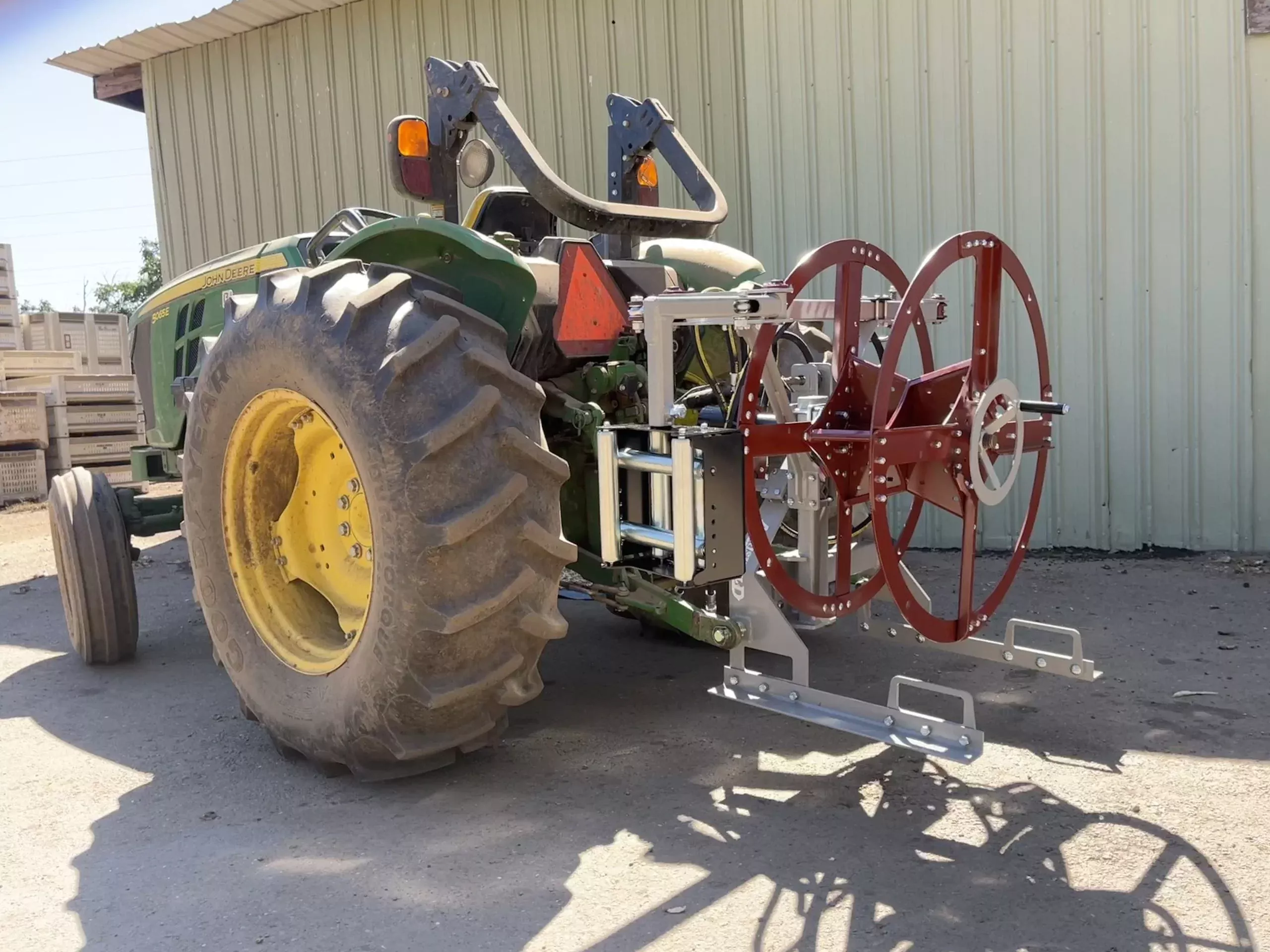Agrishield Hydraulic 3PT. Universal Winder | Spool Diameter 36″ | 5-8+ GPM | For Skid Steers & Tractors