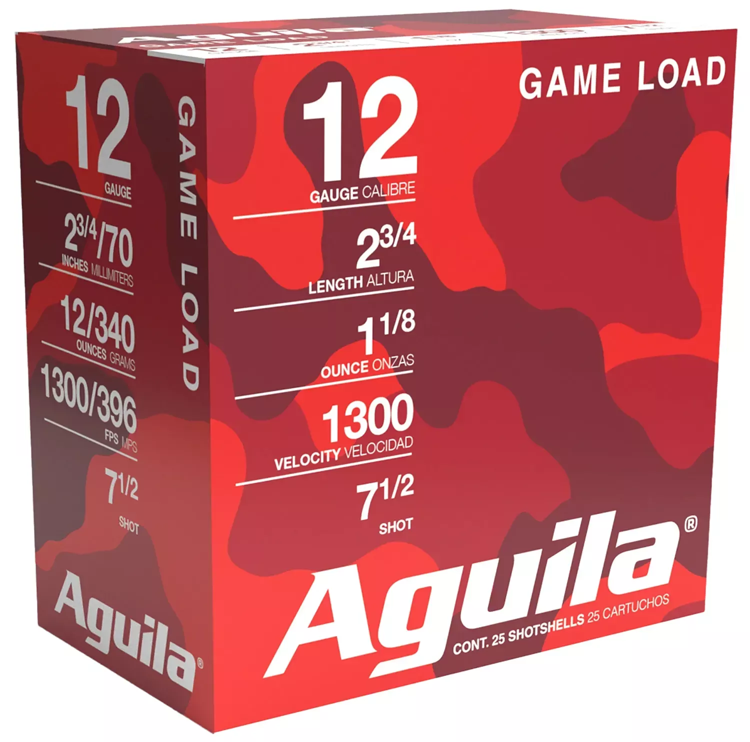 Aguila Competition Game & Target 12 Ga 2.75″ 1 oz#7.5 Lead Shot 25 Shells Per Box