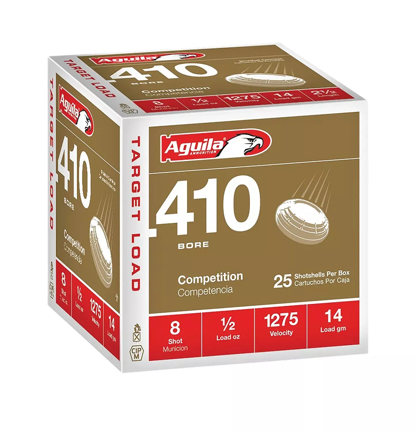 Aguila Competition Target .410 Bore 2.50" 1/2 oz #8 Lead Shot 25 Shells Per Box