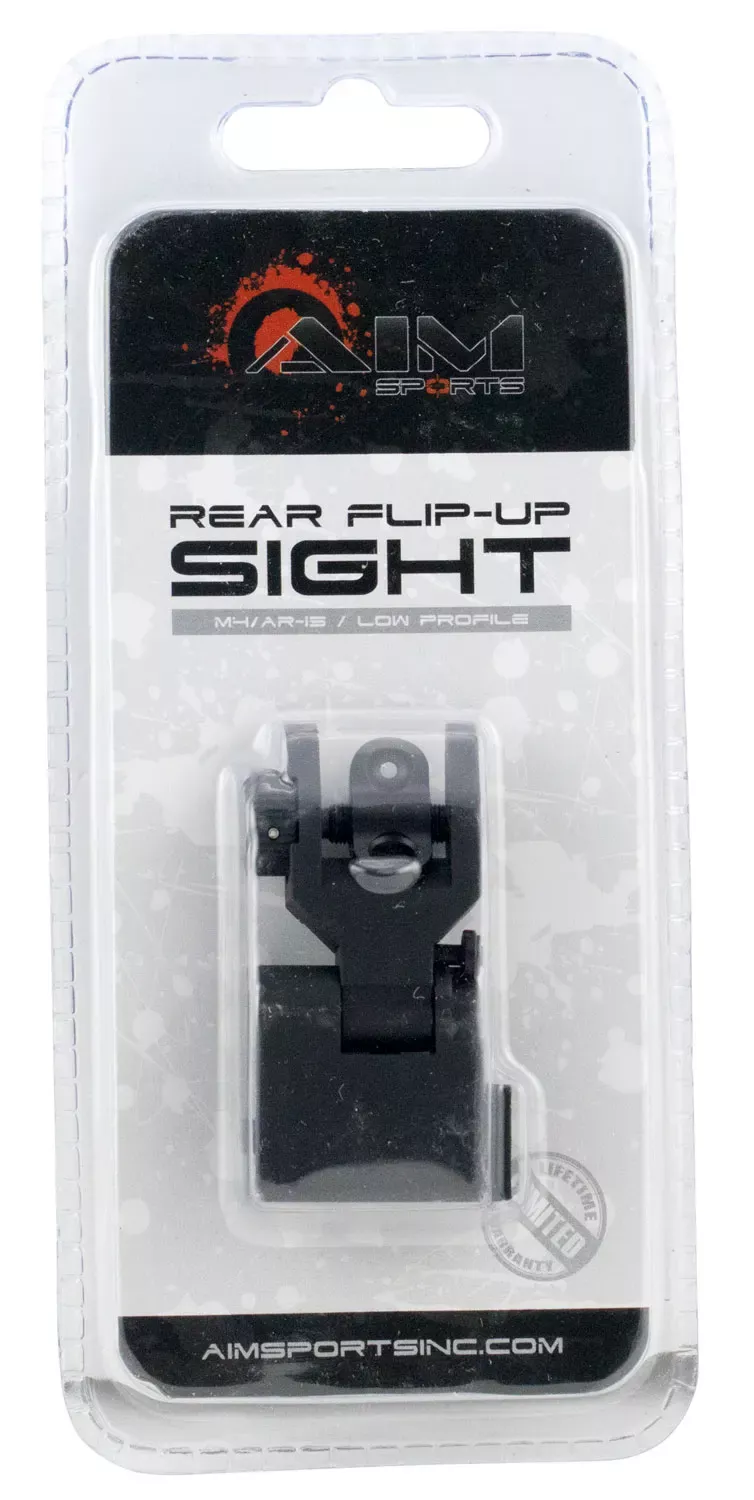 Aim Sports Flip Up Rear SightLow Profile Black Anodized for AR-15, M4