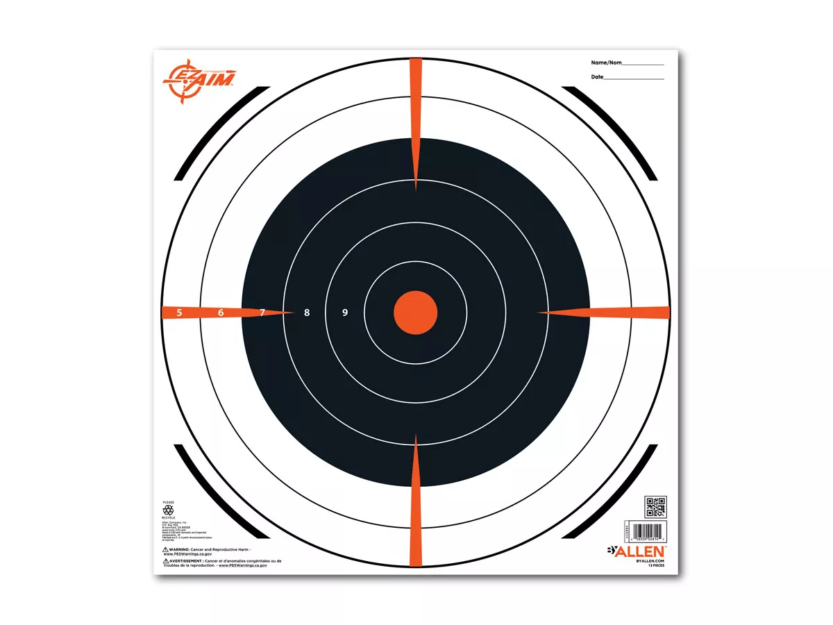 Allen Company EZ Aim Bullseye Target, 12"x12", 13-pack