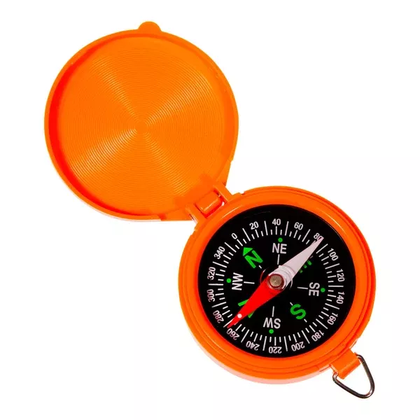 Allen Pocket Compass with Lid – Luminous Dial, Orange #487