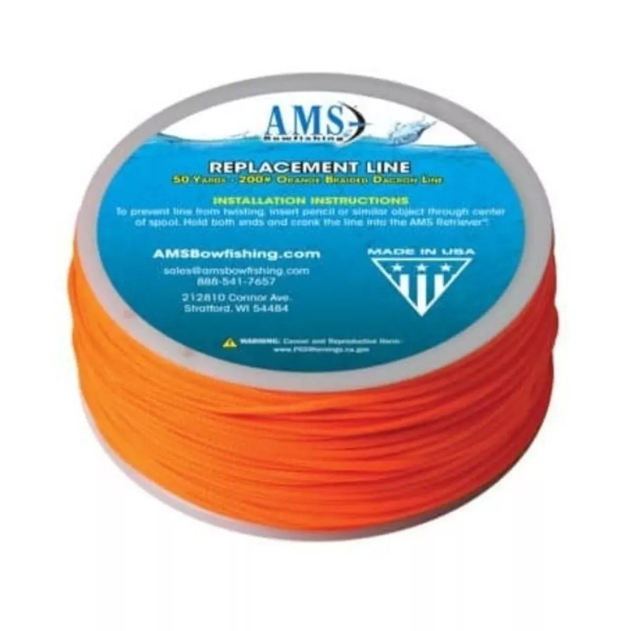 AMS Bowfishing 200 Pound Braided Dacron Line – 50 Yards