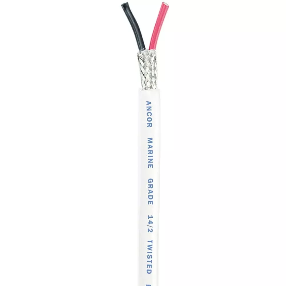 Ancor Twisted Pair w/Shield - 14/2 AWG - Round - Red/Black - 100' - 141410