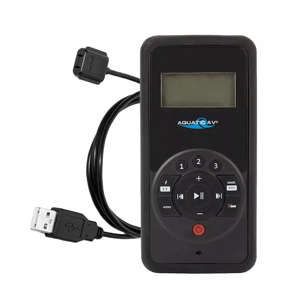 Aquatic AV RF611 Wireless Remote Control with Charging Cradle – Waterproof Marine Remote – RF611