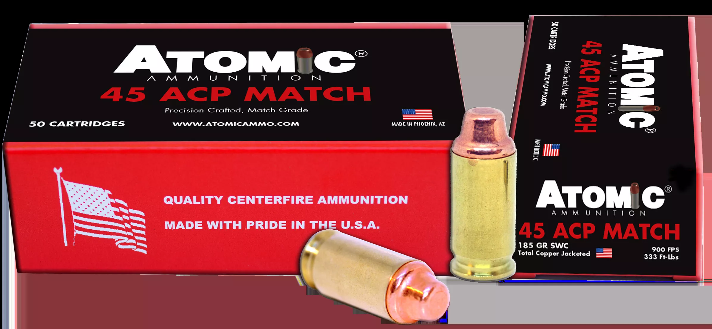 Atomic 448 Match 45 ACP 185 Gr Semi Wadcutter 50/Box