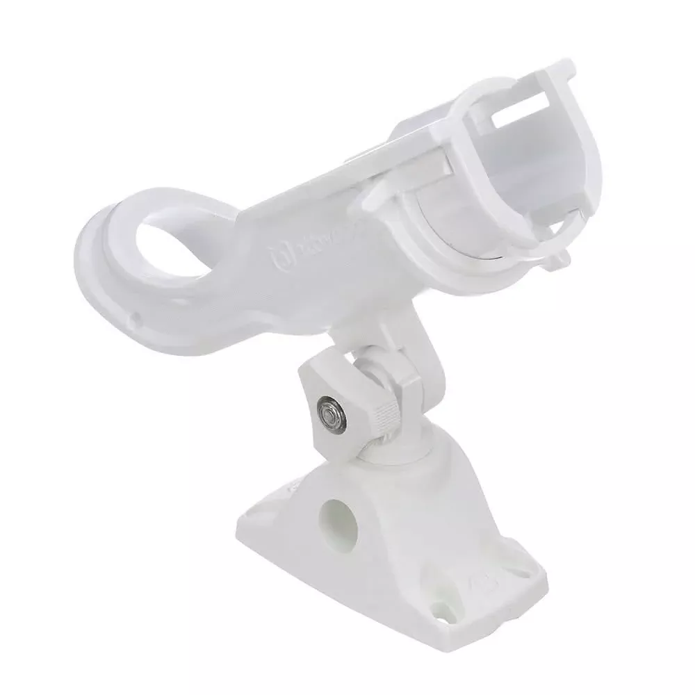Attwood Heavy-Duty Adjustable Rod Holder w/Combo Mount – White – 5009W4