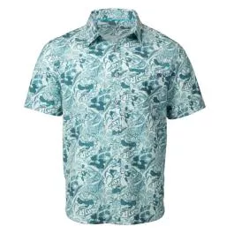 AVID Gear Palapa Caicos SS Button Shirt - Seafoam - M