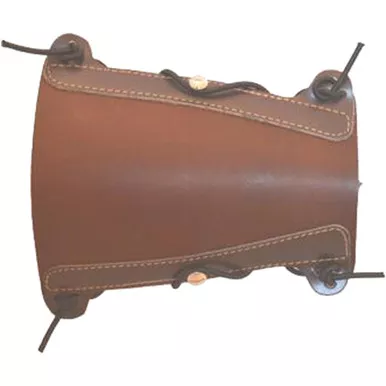 Bateman T2AGBN Traditional Leather Armguard with Elastic Straps, Brown