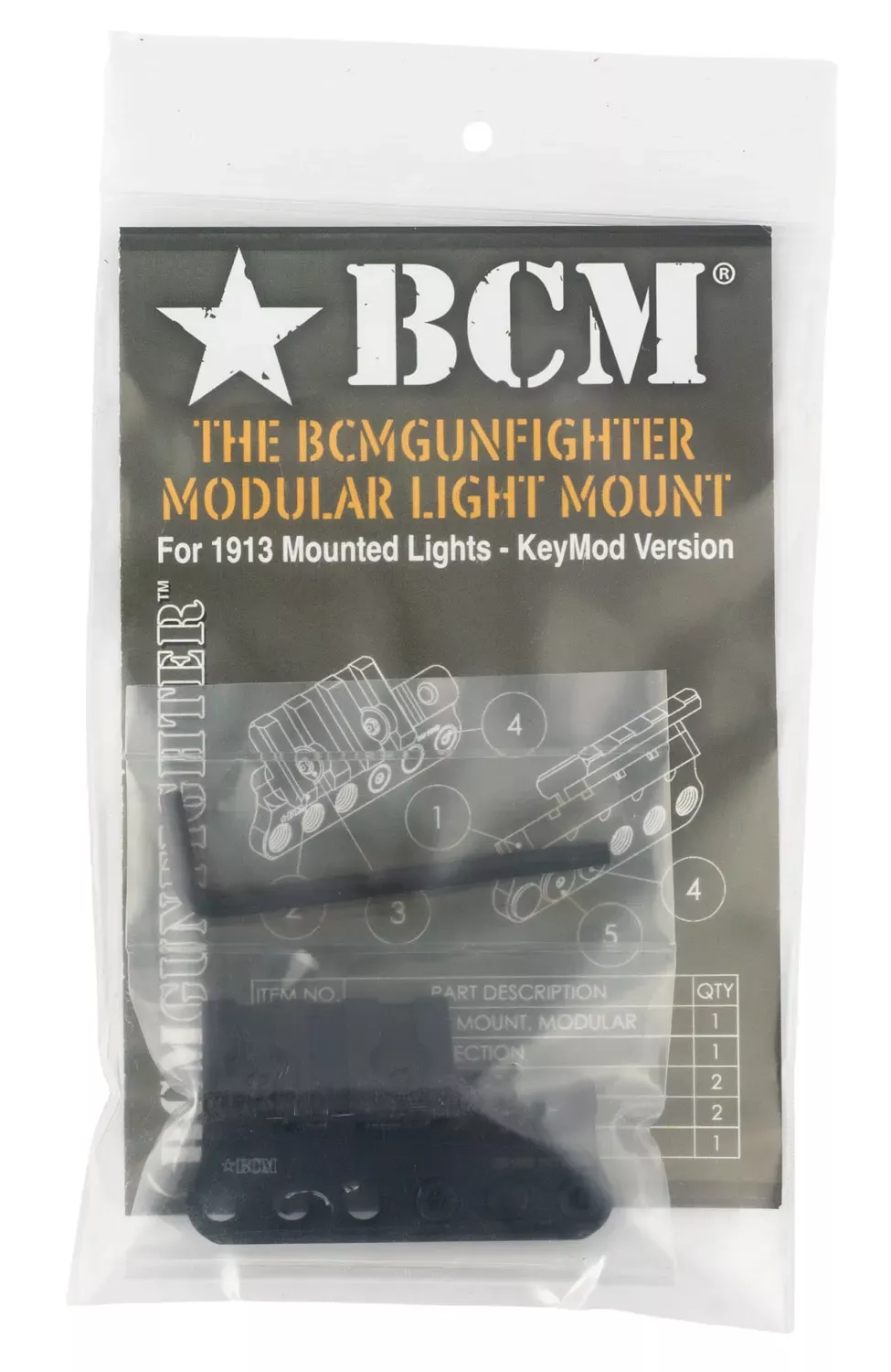 BCM BCMGunfighter Modular Mount 1913 Picatinny Rail/KeyMod Black