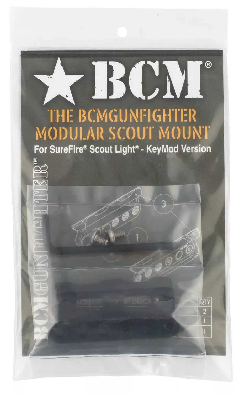 BCM Modular Scout Light Mount Keymod Black Aluminum