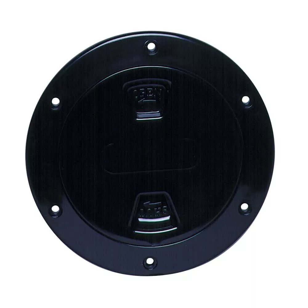 Beckson 4" Smooth Center Screw-Out Deck Plate - Black - DP40-B