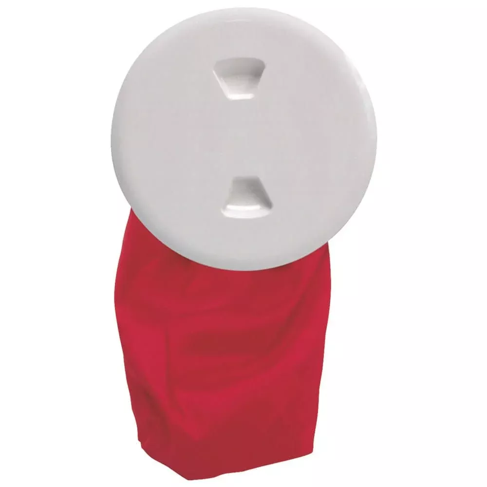 Beckson 5" Stow-Away Deck Plate - White w/12" Bag - DP50BW
