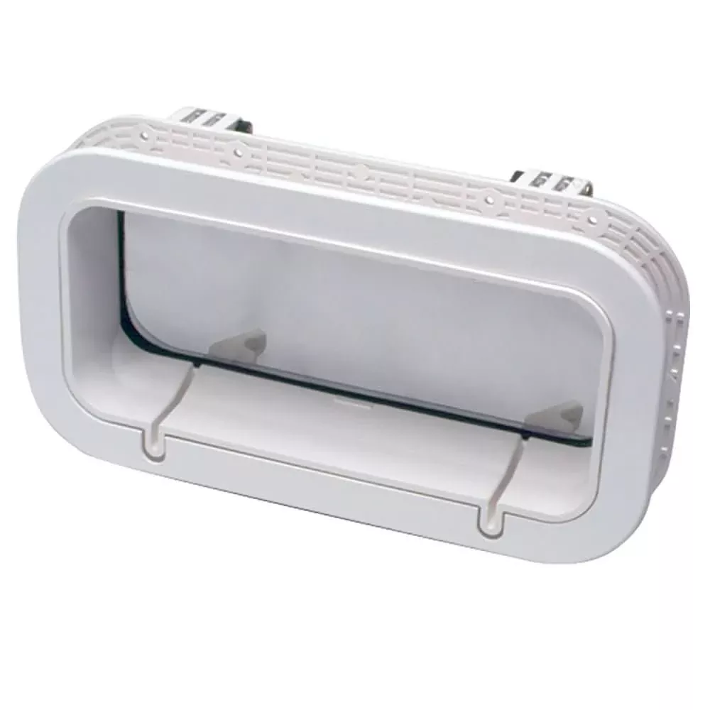 Beckson Drain Port – 4″ x 14″ x 1″-Depth – White/Clear – PO414DWC-10