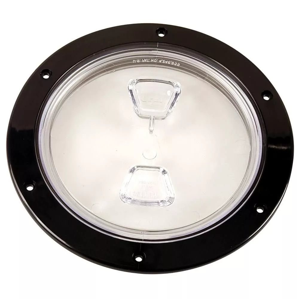 Beckson6" Clear Center Screw-Out Deck Plate - Black - DP60-B-C