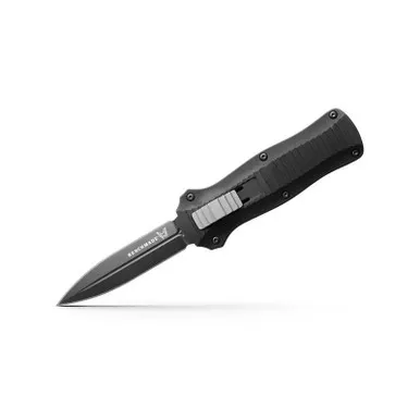 Benchmade 3350BK Mini Infidel OTF Auto Knife (Out-the-Front) 3.1" Double-Edge Dagger Blade, Black Aluminum Handle
