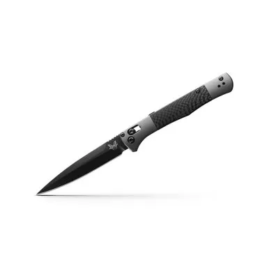Benchmade 4170BK Auto Fact Auto Folding Knife 3.95" Spear Point Blade, Grey/Black Handle