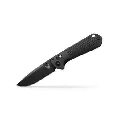 Benchmade 430BK Redoubt Folding Knife 3.55" Drop Point Cerakote Blade, Black Grivory Handle