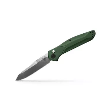 Benchmade 9400 Osborne Auto Folding Knife 3.4" Reverse Tanto Blade, Green Aluminum Handle