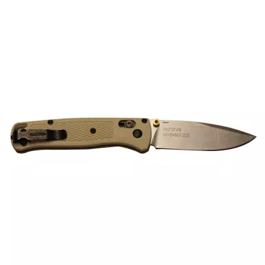 Benchmade Bugout Tan Grivory Drop-Point 3.2" Prototype 2023