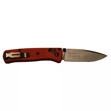 Benchmade Mini Bugout Mesa Red Drop-Point 2.82" Prototype 2023