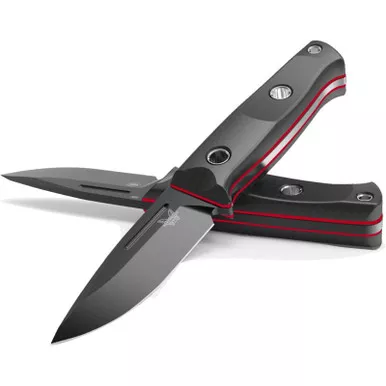 Benchmade Mini Bushcrafter Fixed Blade Knife Carbon Fiber 3.4" Black