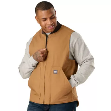BERNE Men's Heritage Brown Duck Work Vest (V812BD)