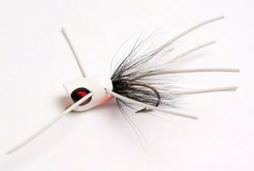 Betts Top Pop Fly Popper Size 8 White And Black And White #301-8-1