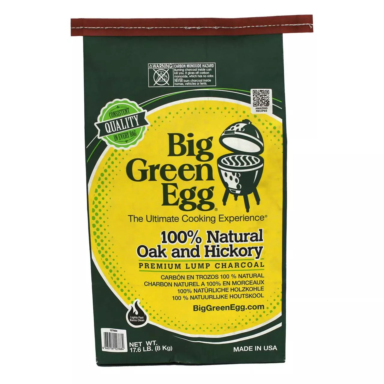 Big Green Egg 100% Natural Oak & Hickory Lump Charcoal # 127884