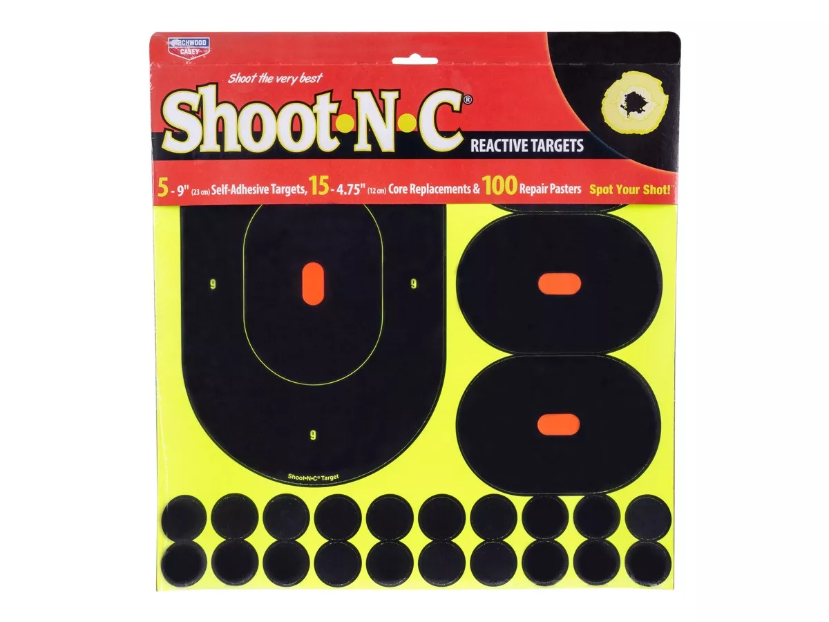 Birchwood Casey Shoot-N-C 9" Targets, 3" Replacement Centers, 100 Pasters, 120ct
