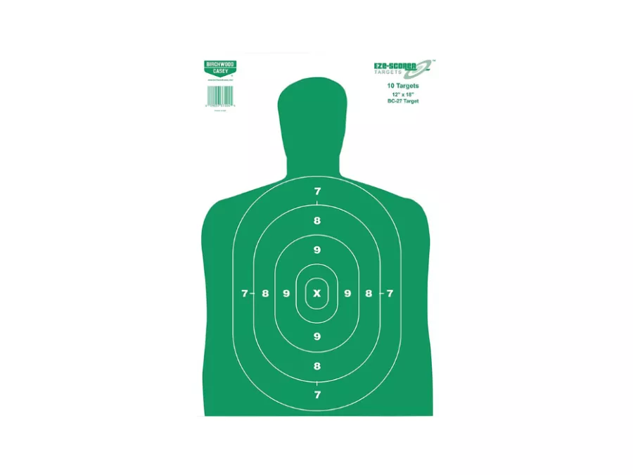 BirchwoodEZE-Scorer Silhouette Paper Target, Green, 100