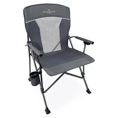 Black Sierra Camping Chair Folding Lawn Chair Grey