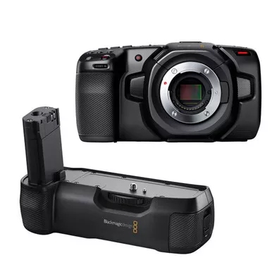 BLACKMAGIC DESIGN Blackmagic Pocket Cinema Camera 4K with Blackmagic Pocket Camera Battery Grip (CINECAMPOCHDMFT4K+CINECAMPOCHDXBT)