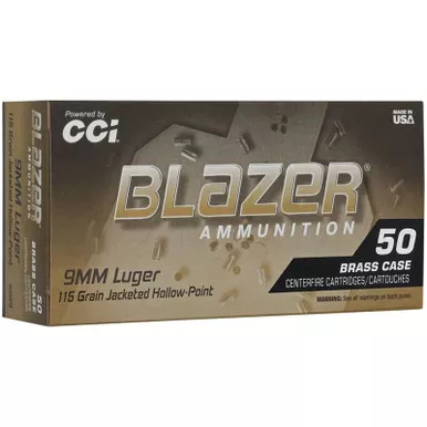 Blazer Handgun 9mm 115gr Jacketed Hollow Point 50 Rounds