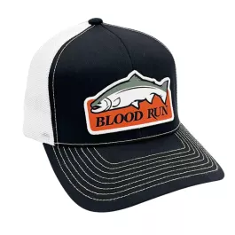 Blood Run Tackle Fall Run Snapback Mesh Trucker – Black and White