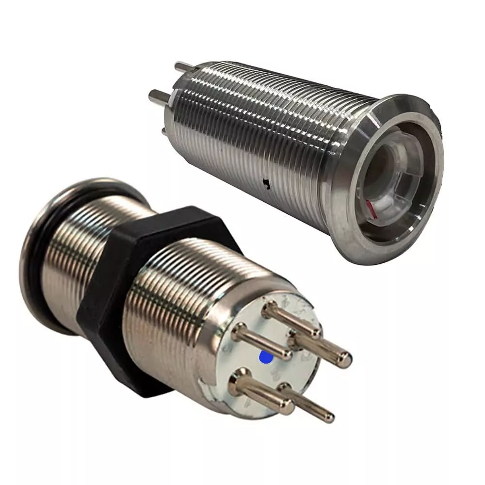 Bluewater 19mm Inrush Push Button Switch Off/On/On with LED Indicators - Marine Grade, Waterproof, Stainless Steel - 9057-3113