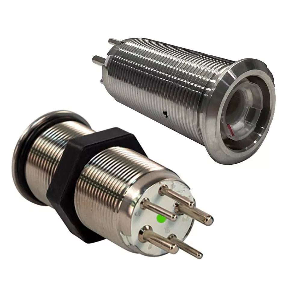 Bluewater 9057-2113 Marine Grade 19mm Inrush Push Button Switch with Blue/Red LED - 9057-2113