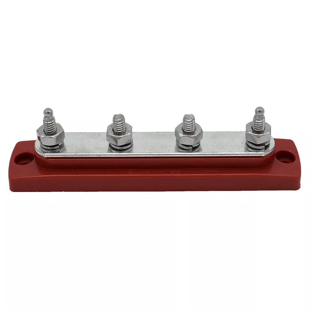 Bluewater Common Stud Busbar 4 Gang – Red for Marine and RV Electrical Systems – 312303-B-025